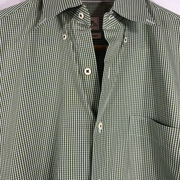 Peter Millar Seaside Finish Green Check Button Down Shirt - Picture 2 of 12